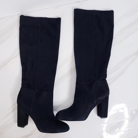 Sam Edelman Boots Caprice Suede Black Knee Height - Picture 2 of 12